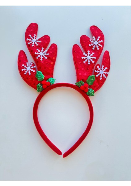 Yılbaşı Temalı Simli Geyik Boynuzlu Taç