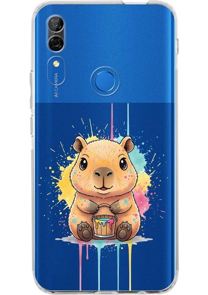 Huawei P Smart S ile Uyumlu Splash Kapibara Tasarımlı Şeffaf Silikon Kılıf
