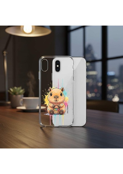 Realme C61 ile Uyumlu Splash Kapibara Tasarımlı Şeffaf Silikon Kılıf fiyatları