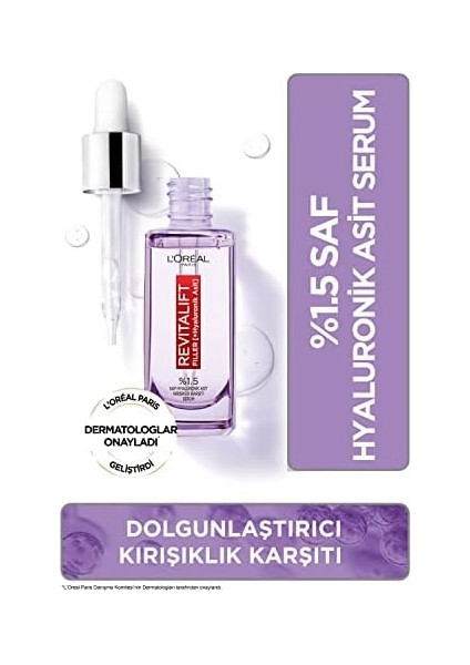 L'oréal Parıs Revitalift Filler %1.5 Saf Hyaluronik Asit Içeren Kırışıklık Karşıtı Serum 30 ml modelleri