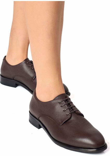 Kadın Hakiki Deri El Yapımı Acı Kahve Maskülen Stil Oxford Günlük Ayakkabı fiyatları
