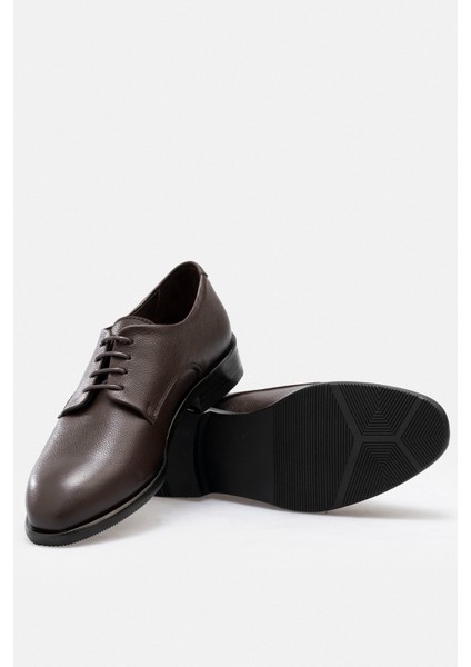 Kadın Hakiki Deri El Yapımı Acı Kahve Maskülen Stil Oxford Günlük Ayakkabı indirimleri