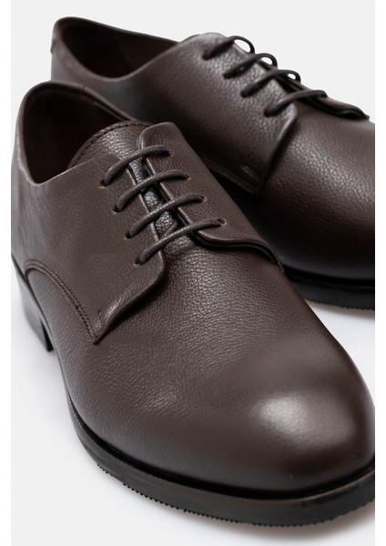 Kadın Hakiki Deri El Yapımı Acı Kahve Maskülen Stil Oxford Günlük Ayakkabı