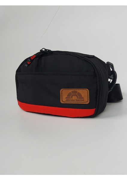 Black Joy Bel ve Omuz Çantalı - Kırmızı Astarlı