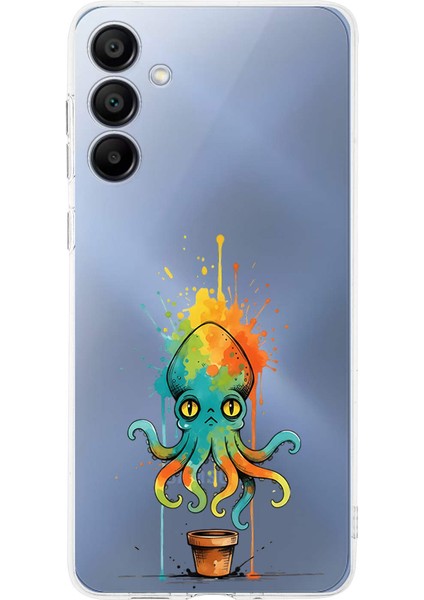 Samsung Galaxy A17 ile Uyumlu Splash Ahtapot Tasarımlı Şeffaf Silikon Kılıf