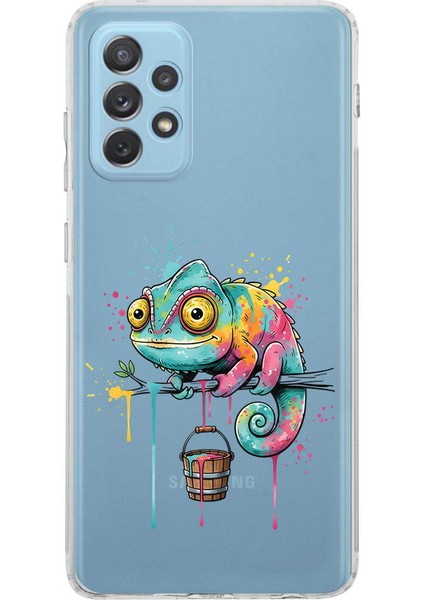 Samsung Galaxy A53 ile Uyumlu Splash Bukalemun Tasarımlı Şeffaf Silikon Kılıf