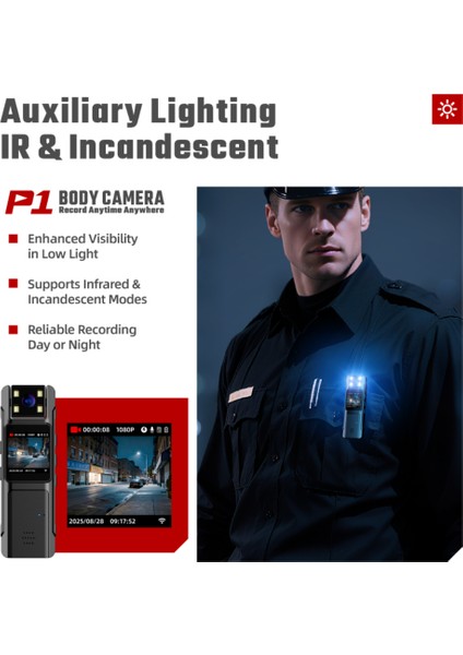 Mini Vücud Kamera 1080P Wifi Dijital Gece Görüş 180 Derece Rotasyon Cep Kamera