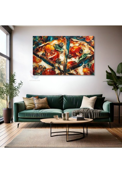 Yatay Kanvas Tablo Pizza Dilimleri Modern Duvar Tablosu Kanvas Salon Ofis Tablosu fiyatları