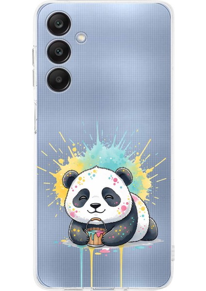 Samsung Galaxy A24 ile Uyumlu Splash Panda Tasarımlı Şeffaf Silikon Kılıf