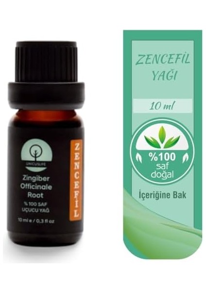 Unicuslife% 100 Saf Doğal Zencefil Yağı (Seyreltilmemiş) 10 ml