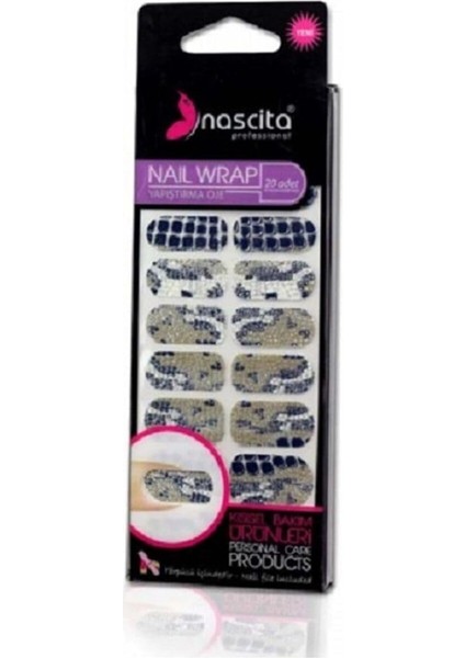 Nascita Renkli Kare Desenli Yapıştırma Oje (20'li)