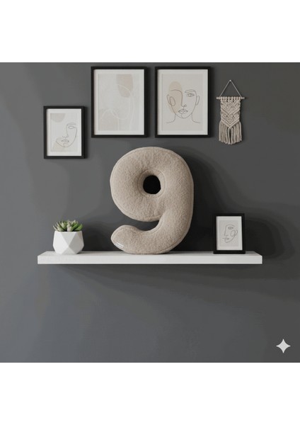 Morbido 9 Rakamı, Yastık, Kırlent, Elyaf Dolgulu, Welsoft , 40 cm indirimleri