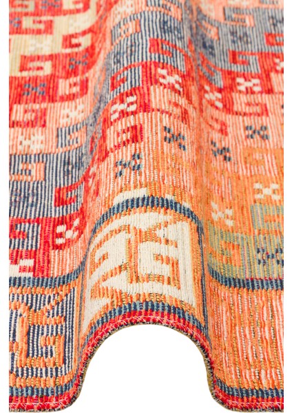 Ürgüp 11 Terra %100 Pamuk ile Üretilen Etnik Desenlere Sahip Yıkanabilir Çift Taraflı Ince Yıkanabilir Kilim fırsatları