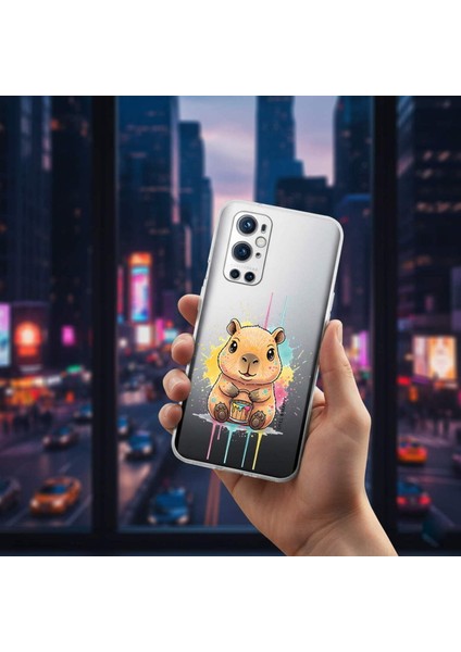 Nothing Phone 2 ile Uyumlu Splash Kapibara Tasarımlı Şeffaf Silikon Kılıf modelleri