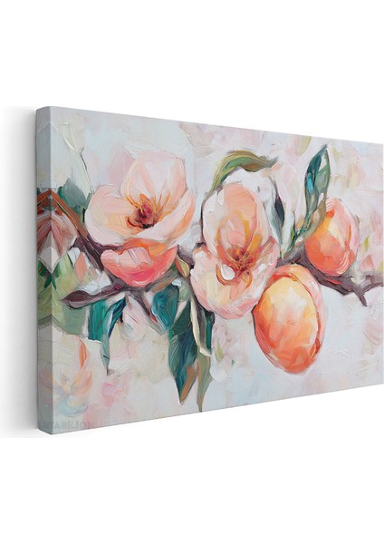 Yatay Kanvas Tablo Dalinda Meyveler Modern Duvar Tablosu Kanvas Salon Ofis Tablosu