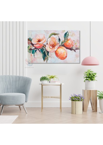 Yatay Kanvas Tablo Dalinda Meyveler Modern Duvar Tablosu Kanvas Salon Ofis Tablosu modelleri