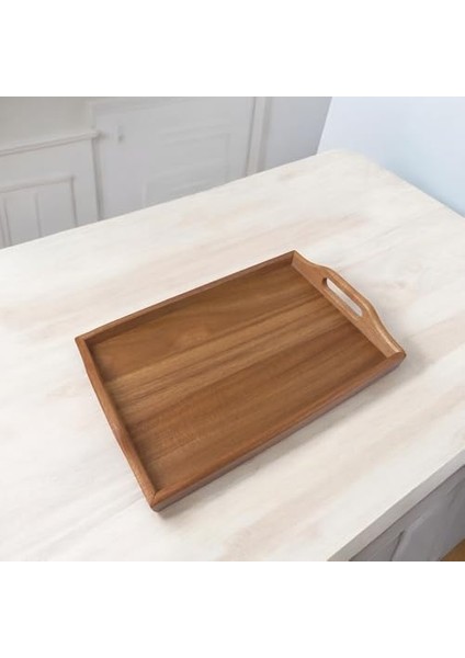 Akasya Ağacından Dikdörtgen Sunum Tepsi, Ahşap Çay, Kahve ve Servis Tepsisi (33X22X5CM) modelleri