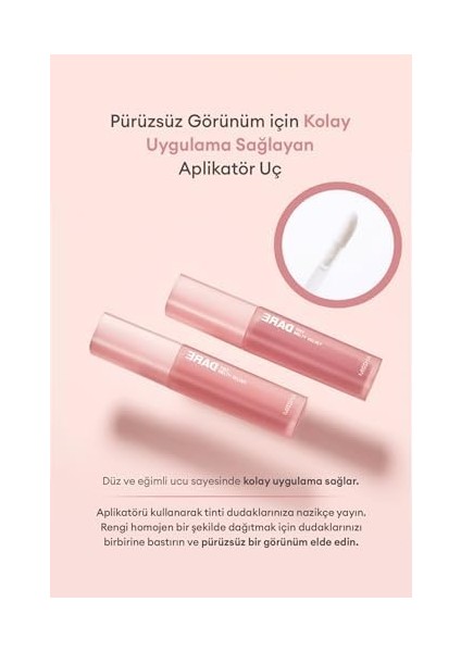 Uzun Süre Kalıcı, Bulaşma Yapmayan, Kadifemsi Bitiş Sunan Tint Dare Tint Melty Velvet (Rosy Cloud) modelleri