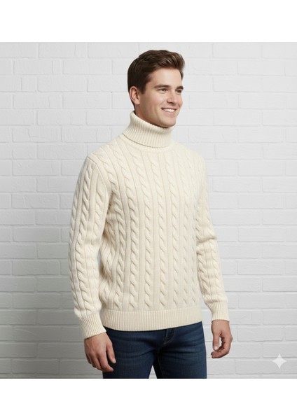 Erkek-Bogazlı-Saç Örgülü-Balıkçı Yaka-Kazak