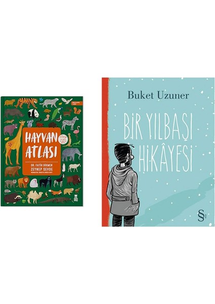 Hayvan Atlası (Dünya Haritası ve Çıkartma Hediyeli) + Bir Yılbaşı Hikayesi