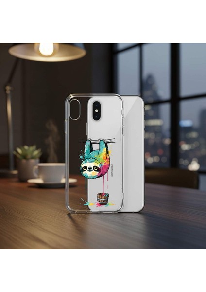 Oppo A16 ile Uyumlu Splash Tembel Hayvan Tasarımlı Şeffaf Silikon Kılıf fiyatları