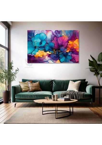 Yatay Kanvas Tablo Renk Cumbusu Modern Duvar Tablosu Kanvas Salon Ofis Tablosu fiyatları