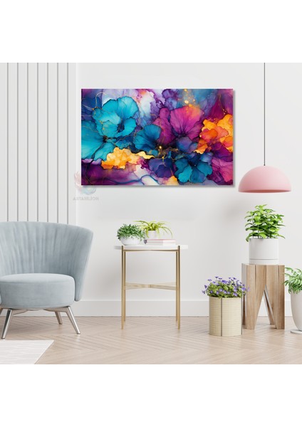 Yatay Kanvas Tablo Renk Cumbusu Modern Duvar Tablosu Kanvas Salon Ofis Tablosu modelleri