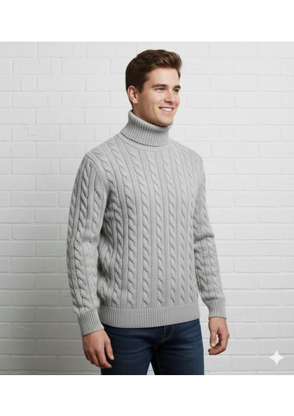 Erkek-Bogazlı-Saç Örgülü-Balıkçı Yaka-Kazak