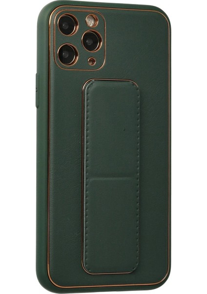 Ieg iPhone 11 Pro Kılıf Coco Deri Standlı Kapak - Yeşil fiyatları