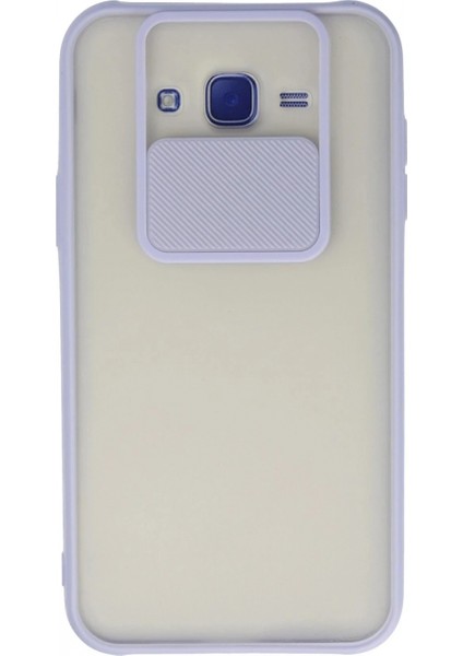 Ieg Samsung Galaxy J7 Kılıf Palm Buzlu Kamera Sürgülü Silikon - Lila