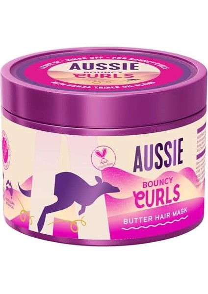 Aussie Bouncy Curls Kıvırcık ve Dalgalı Saçları Açan ve Nemlendiren Saç Maskesi 500ML