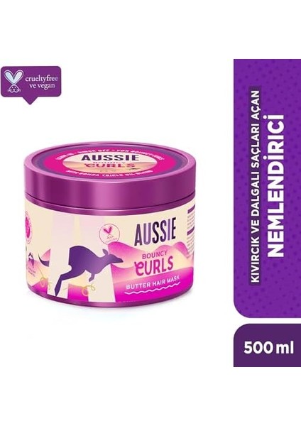 Aussie Bouncy Curls Kıvırcık ve Dalgalı Saçları Açan ve Nemlendiren Saç Maskesi 500ML modelleri