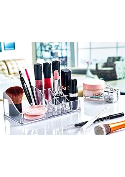 Deconox 8 Bölmeli Akrilik Piramit Kozmetik Ürün Düzenleyici, 8 Bölmeli Makyaj Organizeri, Akrilik Pramit Makyaj Organizeri (499) fiyatları