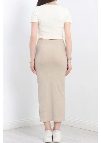 Nakışlı Etekli Takım Bej Beyaz modelleri