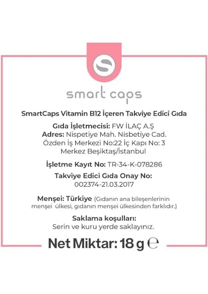 Smart Caps Vitamin B12 60 Tablet