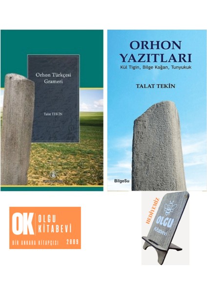 Orhon Yazıtları - Orhon Türkçesi Grameri / 2 Kitap Takım - Talat Tekin Telefon Tutucu Hediye