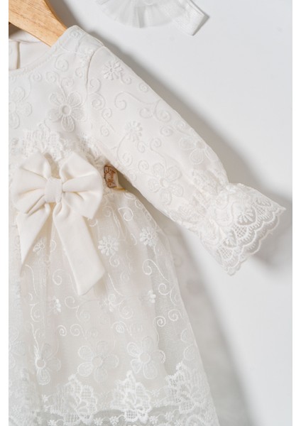 Kız Bebek Mevlütlük Elbise Dantelli Bandanalı fiyatları