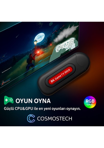Q9 8k Android Tv Box + Retro Game ve Android Tv Stick – 64GB, 20.000+ Oyun, Wifi, 2.4ghz Kablosuz Gamepad, Dual Sistem modelleri