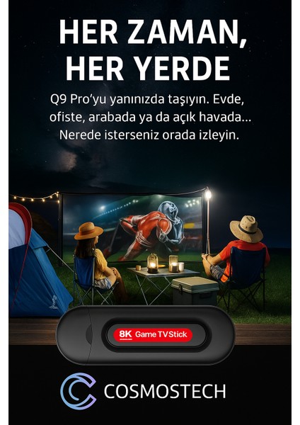 Q9 8k Android Tv Box + Retro Game ve Android Tv Stick – 64GB, 20.000+ Oyun, Wifi, 2.4ghz Kablosuz Gamepad, Dual Sistem