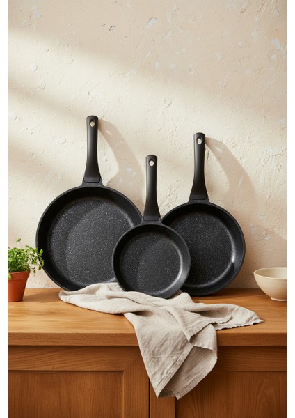 Olimpos 3'lü Tava Seti Siyah ( 20 24 28 Cm) fiyatları