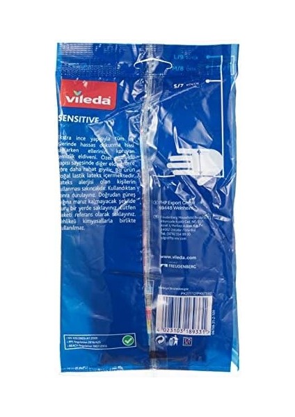 Vileda Candy Pink Sensitive Eldiven, %100 Doğal Lateks, S fiyatları