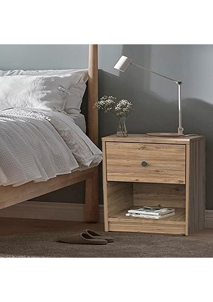 KMD110-CEVIZ Tek Çekmeceli Komodin fiyatları