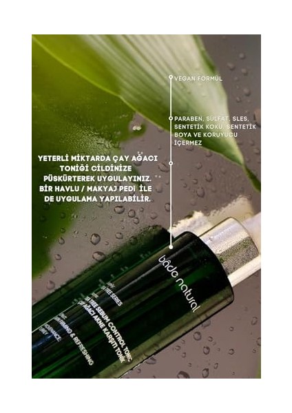 Bade Natural Çay Ağacı Akne Karşıtı Tonik Gözenek Sıkılaştırıcı ve Arındırıcı 100 ml fiyatları