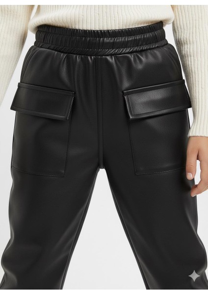 Önden Cepli Kız Çocuk Deri Pantolon 6-11 Yaş (2350 Model) modelleri