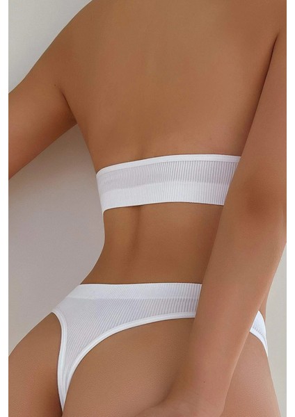 Kadın Beyaz Seamless Tanga Sütyen Takım - Beyaz - L-Xl indirimleri