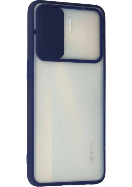 Ieg Oppo Reno 4 Lite Kılıf Palm Buzlu Kamera Sürgülü Silikon - Lacivert modelleri