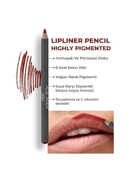 Alıx Avıen Uzun Süre Kalıcı Dağılma Yapmayan Nemlendirici Dudak Kalemi - Lipliner Pencil 16 Red Carpet modelleri