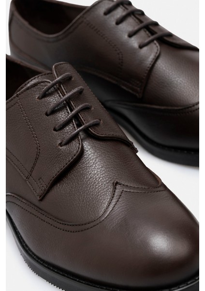 Kadın Hakiki Deri El Yapımı Kahverengi Maskülen Stil Dokulu Günlük Ayakkabı indirimleri