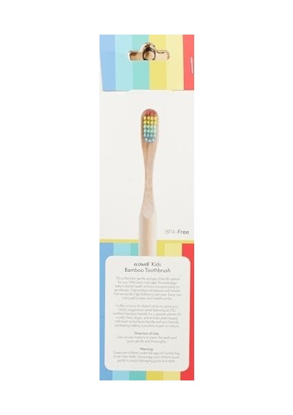 Ecowell Bambu Çocuk Diş Fırçası, Yumuşak, Doğal, Bpa Içermez, Vegan & Cruelty Free