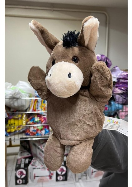 Peluş 25 cm El Kuklası Kahverengi Eşek Kukla fiyatları